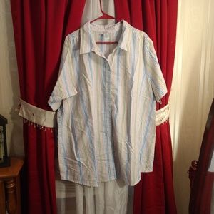 🛍 Pastel striped camp shirt